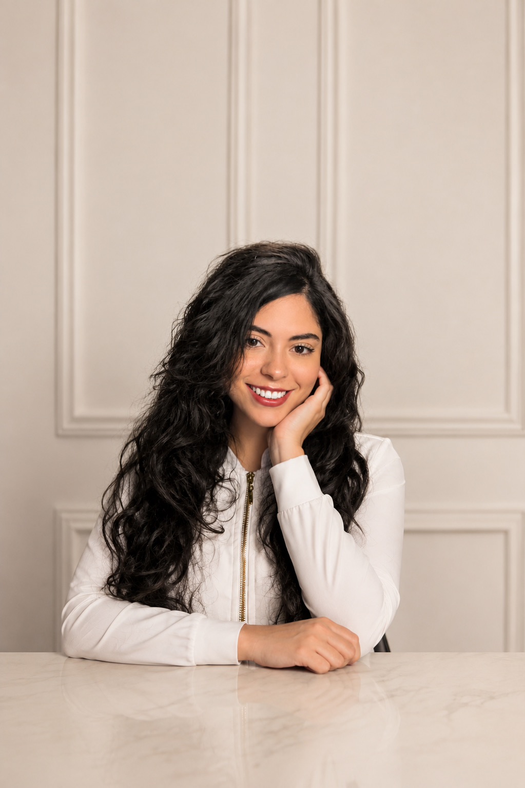 Nutricionista Raquel Marsico sorrindo em ambiente profissional